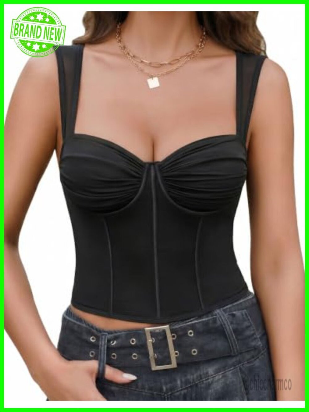 Avidlove Womens Corset Crop Top Sweetheart Neck Back Tie Bustier